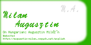 milan augusztin business card